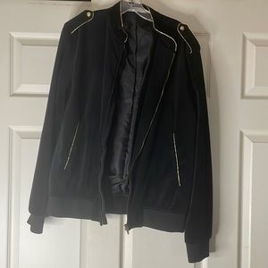 Faux suede bomber jacket